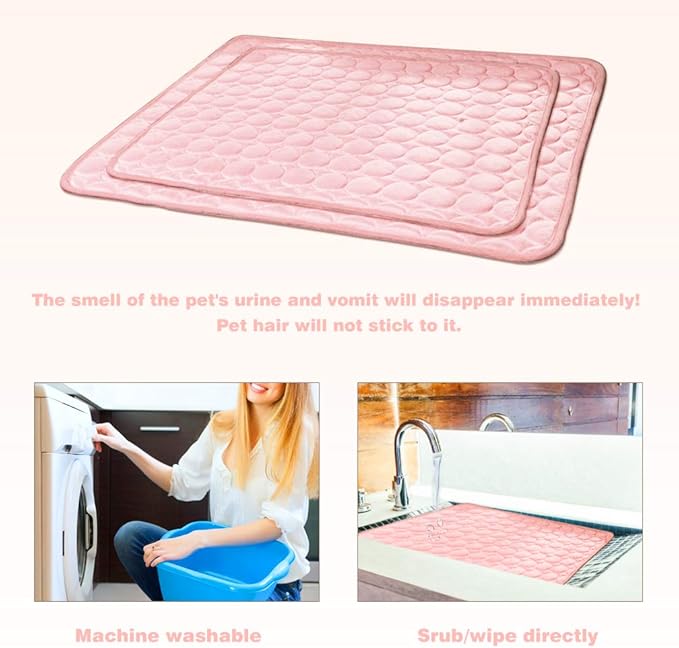 Washable Dog Cooling Mat Ice Silk Cooling Mat for Dogs Pet Self Cooling Pad Blanket Dog Cooling Pad for Indoor & Outdoor Car Seats