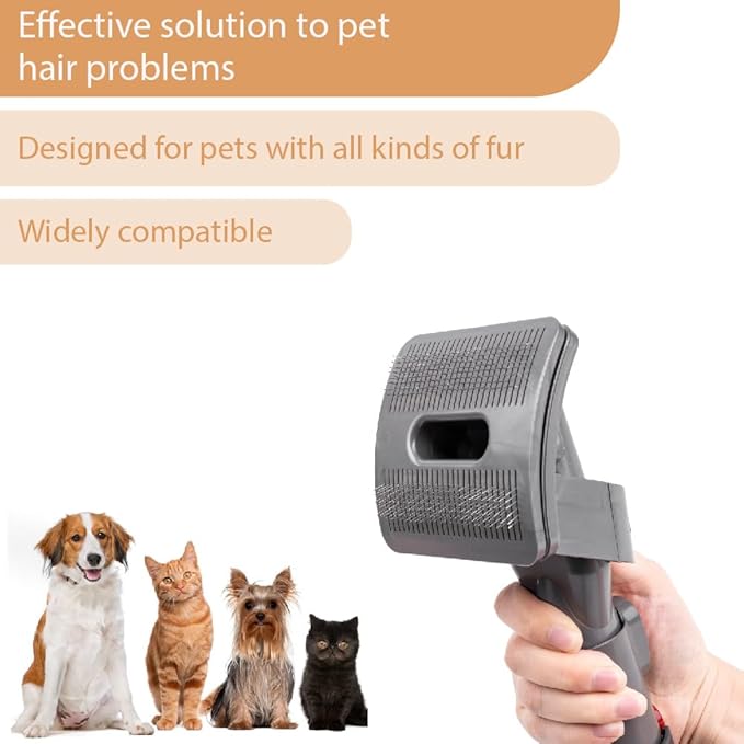 Pet Grooming Kit - Compatible with Dyson V7, V8, V10, V11, V12, V15 (Vacuum Not Included) - Brush Hair Remover for Dogs and Cats, Deshedding Tools, Undercoat Fur - Mess free Shedding Comb Kit