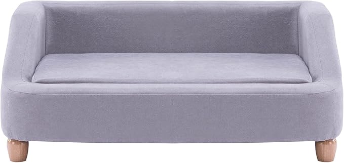 Critter Sitters 36-In. Microfiber Gray Rectangular Dog Sofa for Medium-Sized Dogs, Stylish and Modern Elevated Dog Bed, Durable and Easy to Clean Dog Sofa Bed, Cushioned Dog Sofas & Chairs