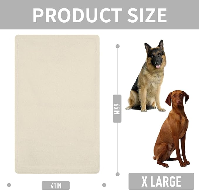 furrybaby Dog Blanket Soft Dog Blankets for Large Dogs Puppy Essentials Washable Fluffy Sherpa Fleece Cat Blanket 41x65 Inches for Bed Furniture Couch Sofa (Double-Layer X Large, Beige)
