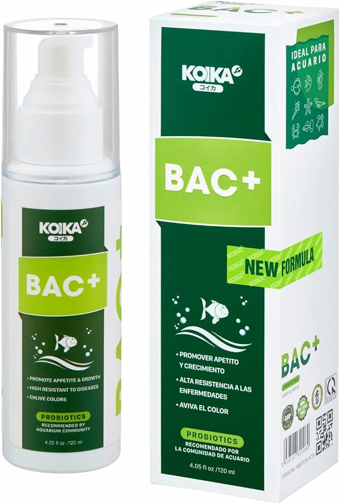 BAC+ Aquarium Probiotics, Pleasant Smell, Immunity Boosting, Disease Resistance (BAC+ (New Formula), 120ml)