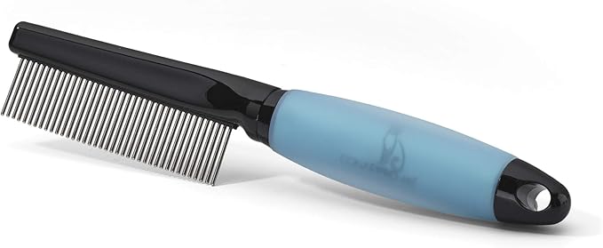 CONNAIRPRO dog & cat - Cat Comb for Matted Fur - Shedding and Cat Grooming Tool, Stainless Steel Bristles with Memory Grip Gel, Ideal for All Cat Breeds