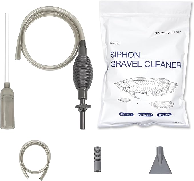 Essential Fish Tank Cleaning Tools, Achieve a spotless aquarium with the 8.5' fish tank cleaner, aquarium vacuum, Gravel Vacuum and Siphon Pump