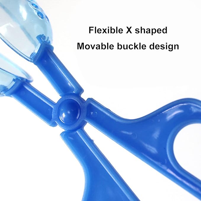 GLOGLOW Reptile Feeding Tool, Reptile Feeding Clamp Reptile Feeding and Cleaning Tool Reptile Poop Scoop with Vents for Tortoise (Blue)
