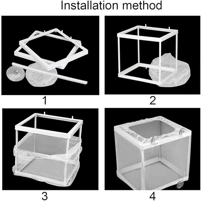 U/R Bbrand Aquarium Fish Breeder Box Fish Incubator Mesh Box Aquarium Breeding Hatchery Fish Tank Isolation Box Fish Breeder Box Young Fish Hatchery Incubator with Isolation Board (S)