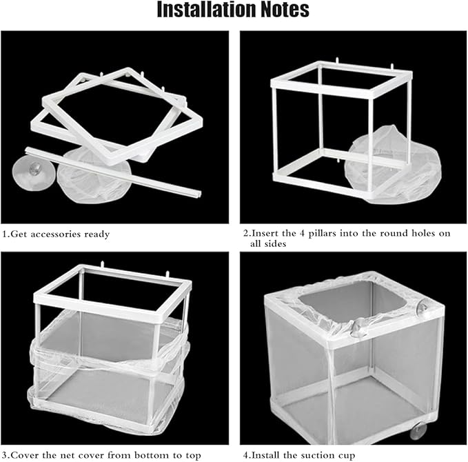 2 Pack Aquarium Fish Breeder Box Large Mesh Box Fry Nursery Net Box Baby Fish Separator Hatchery Fish Tank Divider for Baby Fishes Shrimp Guppy Clownfish Aggressive Fish