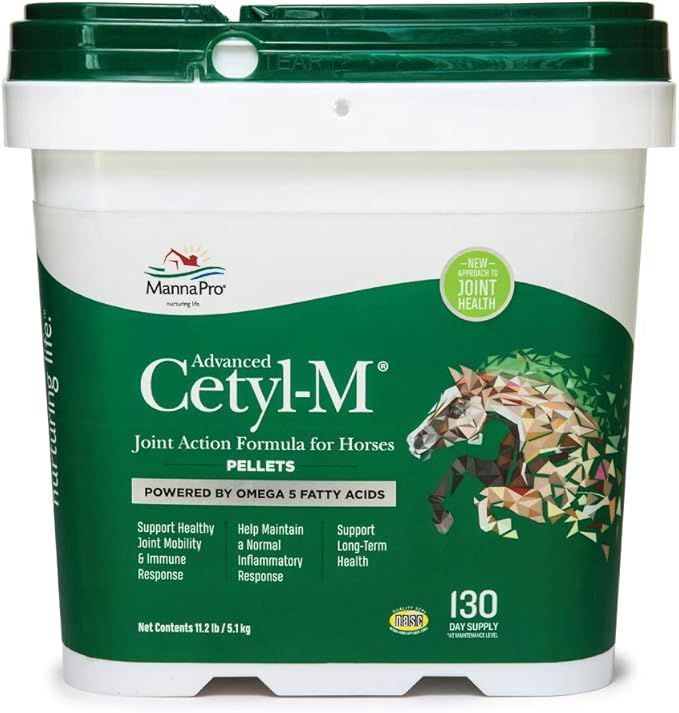 Manna Pro Cetyl-M Joint Supplement for Horses | Powered by Omega 5 Fatty Acids | 11.2 LB Pellets