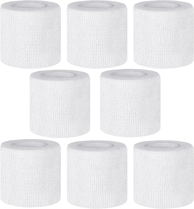 Self Adhesive Bandage Wrap,2 Inch White Elastic Cohesive Bandages, Vet Wrap for Dogs,Tattoo Grip Sports Breathable Tape Bulk for First Aid, Wrist Sprains Protection