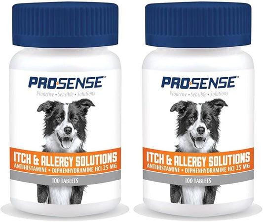 Pro-Sense Itch and Allergy Solutions, for Dogs, Antihistamine 100 Count (Pack of 2)