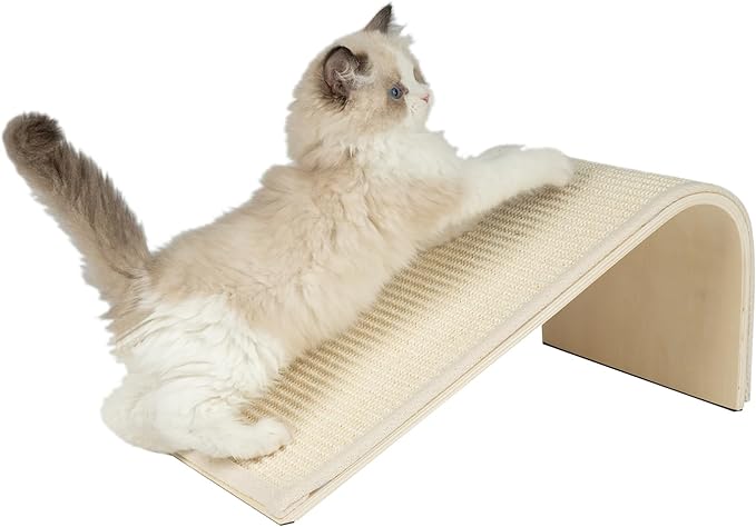 Best Pet Supplies Catify Sloped Sisal Cat Scratchers for Indoor Cats, Climbing Ramp Fun and Interactive Indoor Play, Supports Natural Pet Behaviors, Heavy Duty - Cream