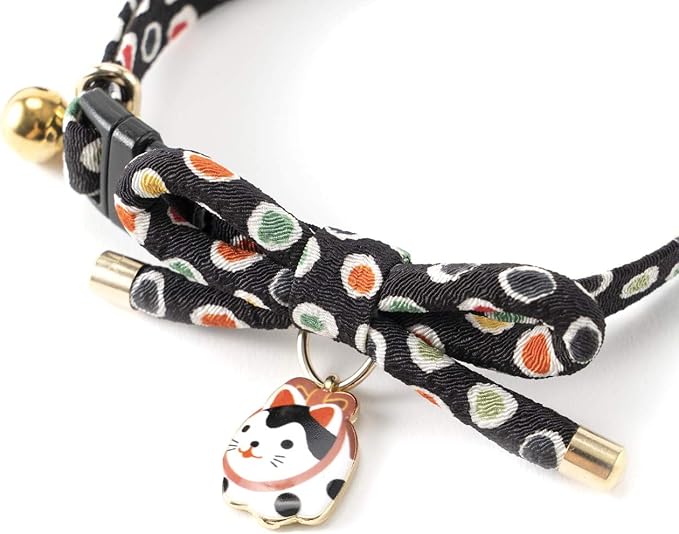 Necoichi ZEN Hariko Charm Cat Collar (Black)