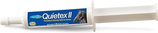 Farnam Quietex II Horse Calming Supplement Paste for Horses, Helps manage nervous behavior and keep horses calm & composed in stressful situations, 32.5 ml syringe