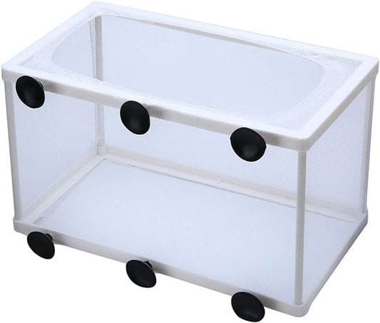 Large Fish Breeder Net with Suction Cups,Nylon Mesh Fish Fry Hatchery Breeder Isolation Box Separation Net for Fish/Plants/Shrimp Fish on Aquarium Tank