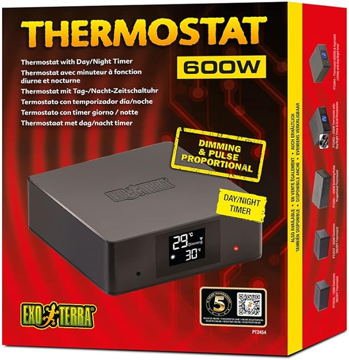 Exo Terra Thermostat with Day and Night Timer for Reptile Terrariums