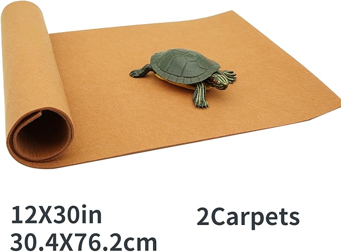 2 Pack 20 Galoon Reptile Carpet Reptile Mat & Reversible Substrate, Terrarium Liner Bedding for Lizard,Chameleon,Gecko,Snake,Ceratophrys (30 X12 in, Brown)