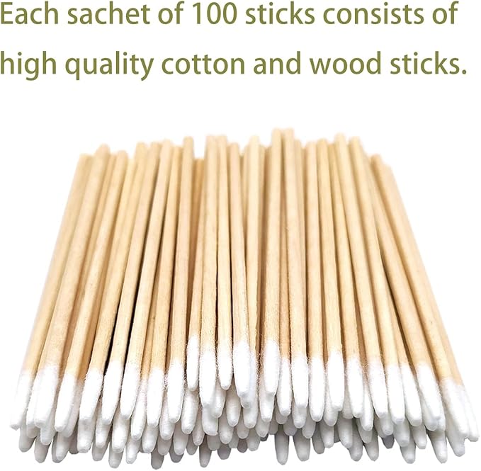 Pointed Q Tips,Baby Qtips,200pcs-2.9 Inch,Wooden Q Tips,Pointed Cotton Swabs, Cat Eye Cleaner, Cat Wound Care,Micro-Swab Sticks for Makeup Cosmetic Nails Clean