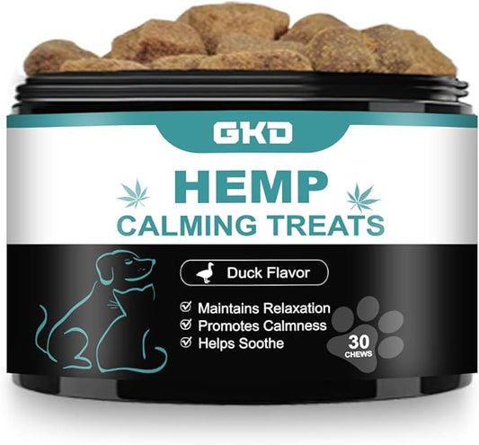 Dog Calming Treats for Fireworks, Dog Anxiety Calming Treats Hemp Sleeping Aid Bites, Dog Sleeping Pills Aggressive Dog Chill Calming Care for Dogs, Relax Treats Dog Storm Anxiety Sedative Treatment