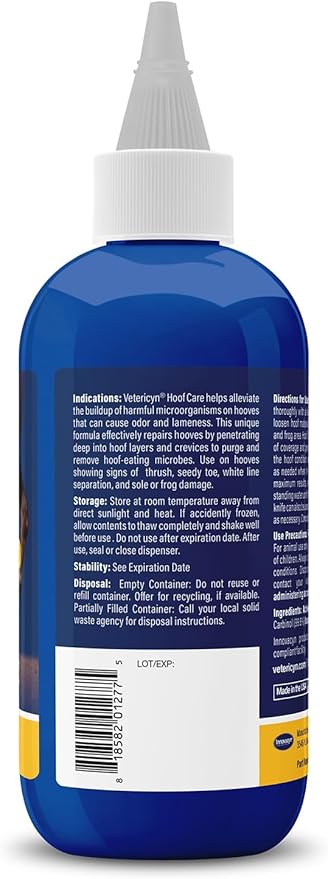 Vetericyn Equine Hoof Care for Sole and Frog Damage Caused by Thrush, White Line Separation, and Seedy Toe – 8 Ounces