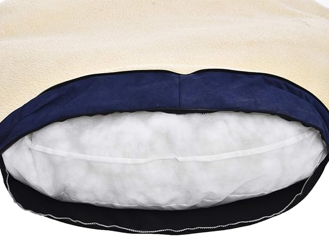 Amazon Basics Cozy Pet Cave Bed for Dog, Medium, 30 x 30 x 12.5 Inches, Blue
