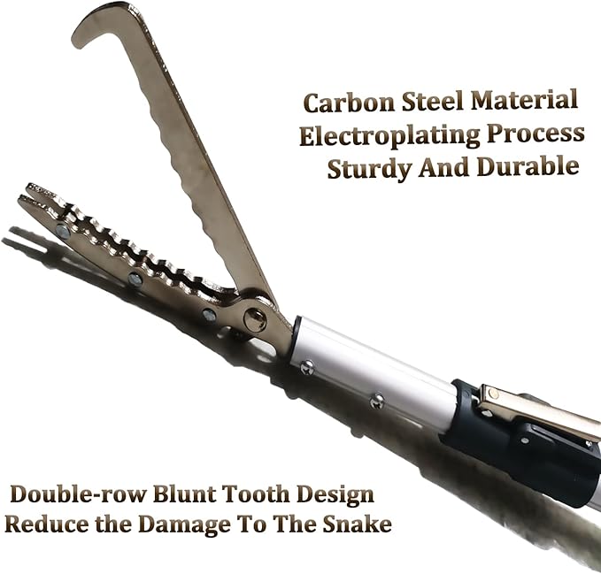 89'' Snake Catcher Tongs Professional Reptile Grabber Telesicopic Wide Jaw Handling Tool 2023 New Launch