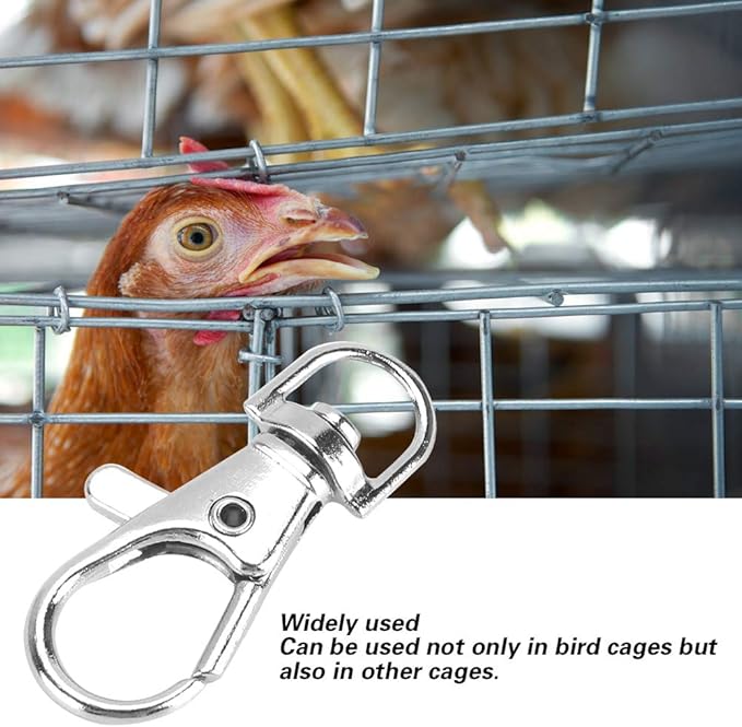 Pssopp 12Pcs Pet Birds Cage Metal Hook Clip Iron Anti-Escape Pet Bird Cage Door Buckle Lock Claw Snap Hook