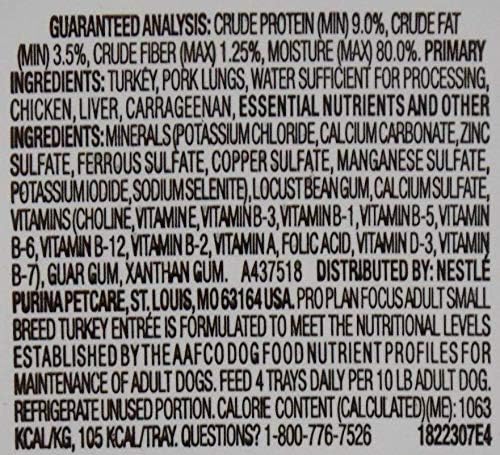 Purina Pro Plan Small Breed Grain Free Wet Dog Food - 3 Flavor Variety 6 Can Bundle, (2) Each: Beef, Turkey, Chicken (3.5oz) Plus Squeaker Toy