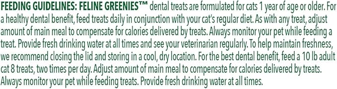 FELINE GREENIES Natural Dental Care Cat Treats Oven Roasted Chicken Flavor, 2.5 oz. Pouch