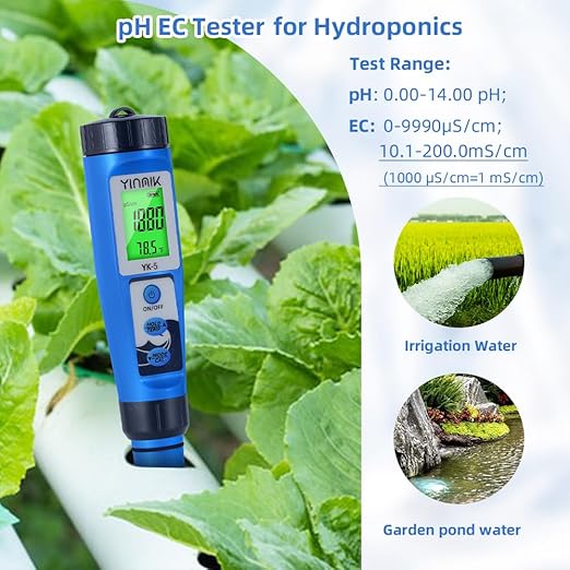 pH Salt Meter 5 in 1 pH TDS EC Salinity Tester for Pool Spa Aquarium Hydroponic Saltwater Digital pH and PPM Tester for Household Drinking Water Hot Tub Home Brewing Fish Tank…
