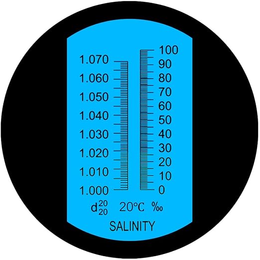 Professional Automatic Temperature Compensation Salinity Refractometer for Aquariums, Marine Monitoring, Saltwater Testing...Dual Sacle: 0-100ppt & 1.000-1.070 Specific Gravity