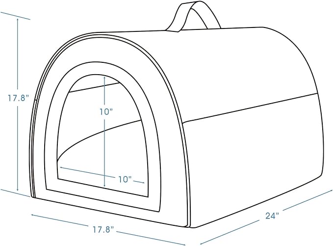 Jiupety Dog House Cozy, 2 in 1 Small Dog House, L Size for Small Medium Dog, Comfy Cave Portable House for Dogs, Brown