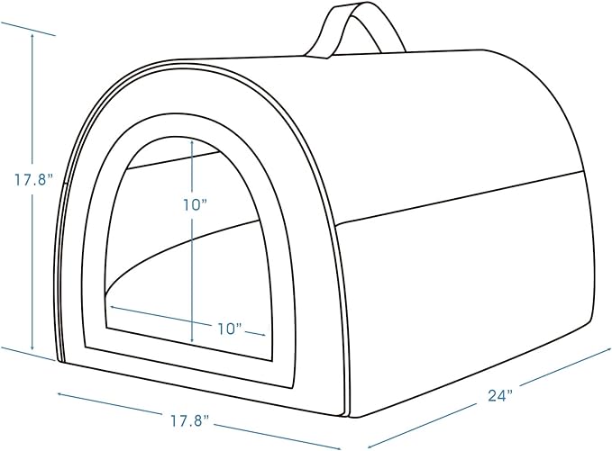 Jiupety Dog House Cozy, 2 in 1 Small Dog House, L Size for Small Medium Dog, Comfy Cave Portable House for Dogs, Grey