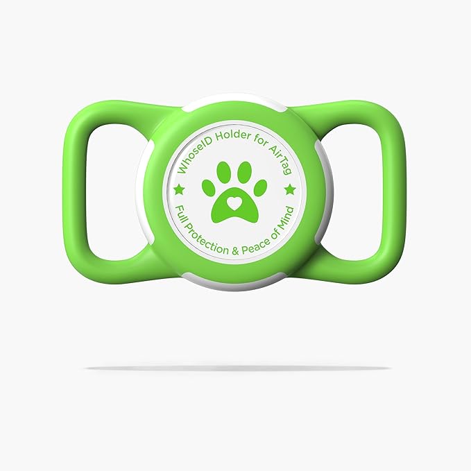 Airtag Dog Collar Holder, Durable & Lightweight Airtag Case, Slide-on Waterproof Protective Air Tag Holder for Dog Collar - for Dogs and Cats (Green, Medium)