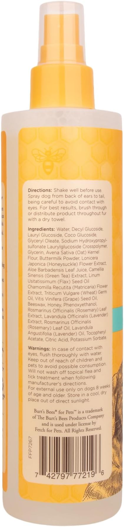 Burt's Bees for Pets Naturally Derived Itch Soothing Spray with Honeysuckle - Best Anti-Itch Spray for Dogs With Itchy Skin - Cruelty Free, Formulated without Sulfates and Parabens, 10 Fl Oz - 2 Pack