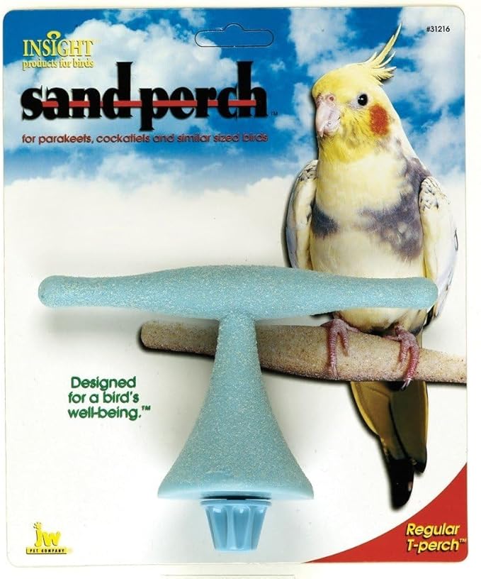 JW Pet Company Insight Sand Perch T Perch Bird Accessory, Regular, Assorted Colors