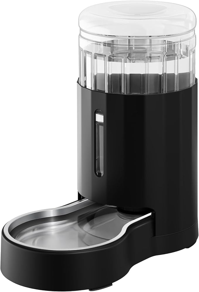 CZPET Automatic 6L Dog and Cat Water Dispenser with Stainless Steel Bowl Gravity Waterer,100% BPA-Free,Large Capacity and Drinking Area Noise-Free for Pets (6L Water Dispenser, Black)