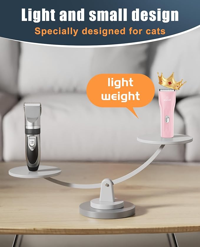 oneisall Pet Clipper for Cat Matted Hair, Pet Shaver for Cats Quiet Pet Hair Clippers Cordless Cat Clippers for Matted Hair Cat Clippers for Long Hair