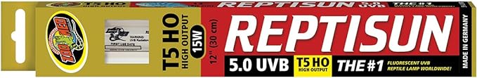 Zoo Med 26042 Reptisun 15W 5.0 T5-Ho Uvb Fluorescent Daylight White Lamp, 12"