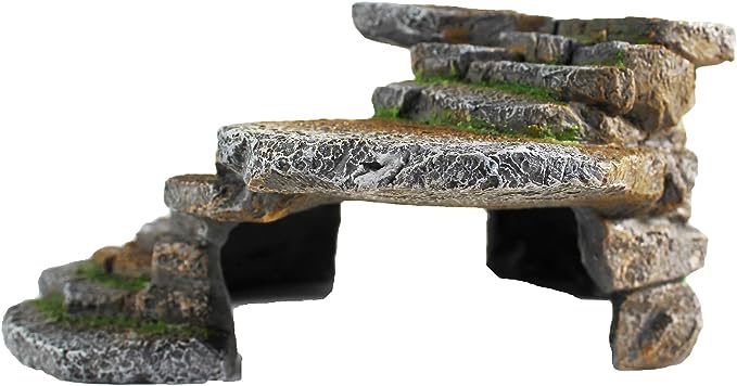 PENN-PLAX (REP183) Reptology Shale Scape Step Ledge & Cave Hideout – Decorative Resin for Aquariums & Terrariums – Great for Reptiles, Amphibians, and Fish – Large