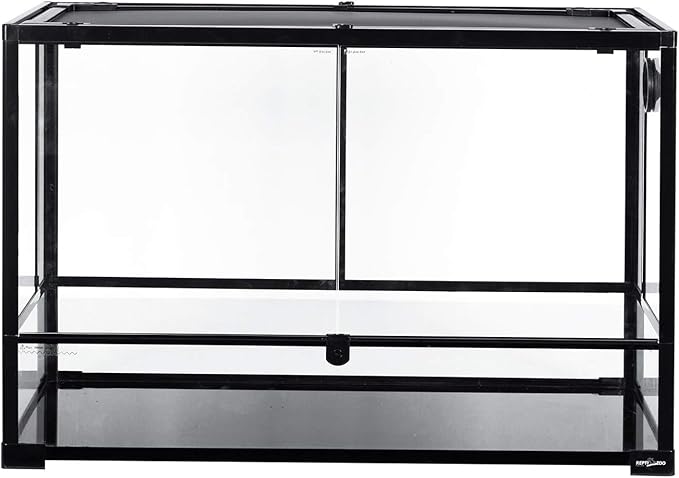 REPTI ZOO 67 Gallon Reptile Terrarium Reptile Large Glass Tank 2 in 1 Side TOP Screens Crested Gecko Tank Double Hinge Door Tortoise Tank Reptile Terrarium Lizard Tank Tree Frog Terrarium
