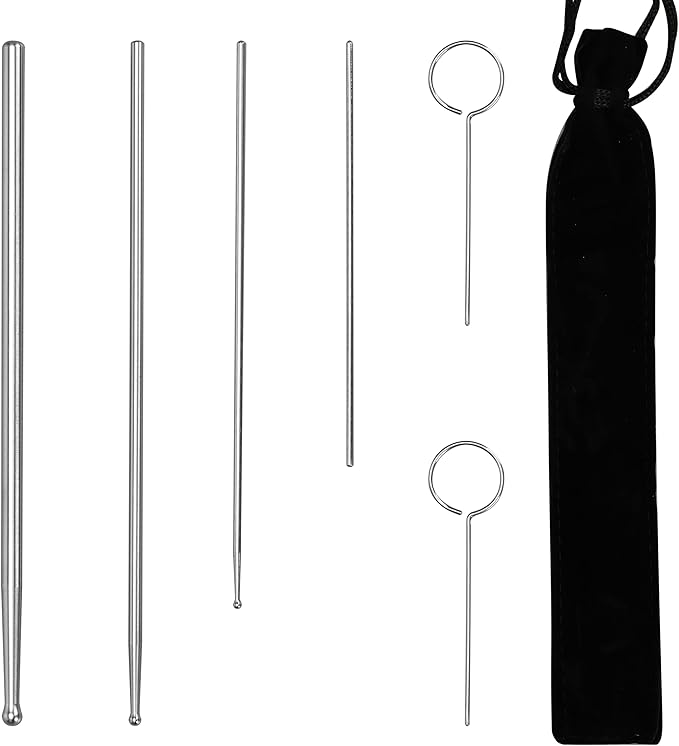 Aiicioo Snake Probe Kit 6 Pieces Ball Python Reptiles Sexing Boy or Girl Snake Stick Tool Kit Set