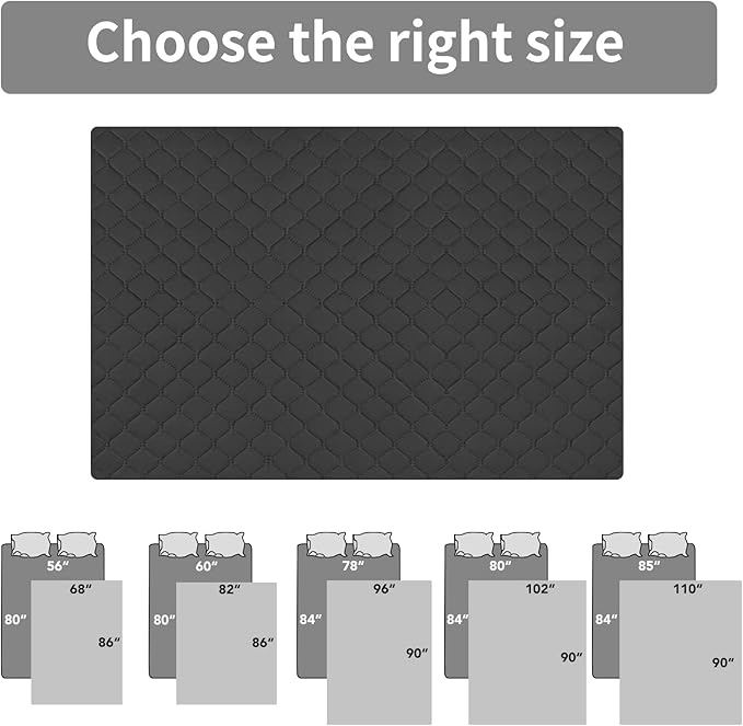 Easy-Going 100% Waterproof Dog Bed Cover Reversible Leak Proof Couch Cover Washable Sofa Cover Furniture Protector Blanket for Pets Kids Children Dog Cat (96x90 Inch, Dark Gray/Beige)