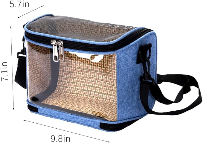 Bird Carrier Travel Cage Parrot Carrying Case Portable Breathable Hamster Carrier Bag Durable Canvas Outgoing Pet Training Bag Small Animals Travel Bag for Parakeet Conures Hedgehog Rats Blue