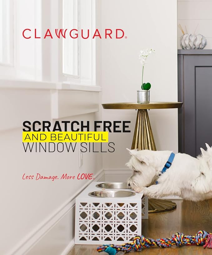 CLAWGUARD Window Sill Protector - Strong Transparent Protection from Dog and Cat Scratching, Chewing, Slobbering and Clawing on Window Sills. Keep Paws Safe and Home Clean. (Clear 29.5 in. x 3.25 in.)