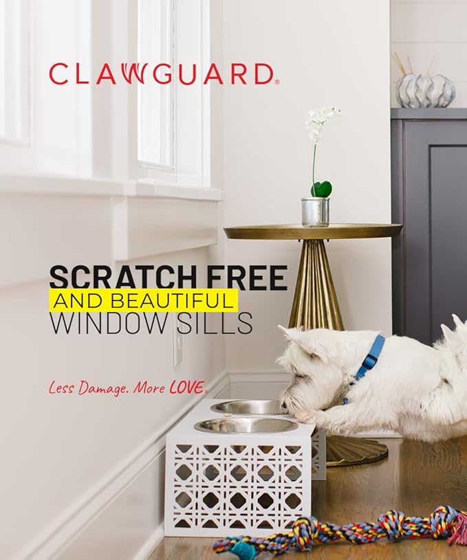 CLAWGUARD Window Sill Protector - Strong Transparent Protection from Dog and Cat Scratching, Chewing, Slobbering and Clawing on Window Sills. Keep Paws Safe and Home Clean. (Clear 35.5 in. x 3.25 in.)