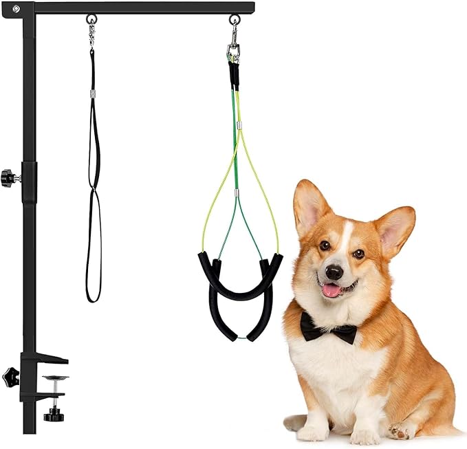 Dog Grooming Table Arm - 37" Dog Grooming Table Arm Dog Grooming Stand with Loop Noose Foldable Dog Grooming Harness for Small Medium Dogs #9