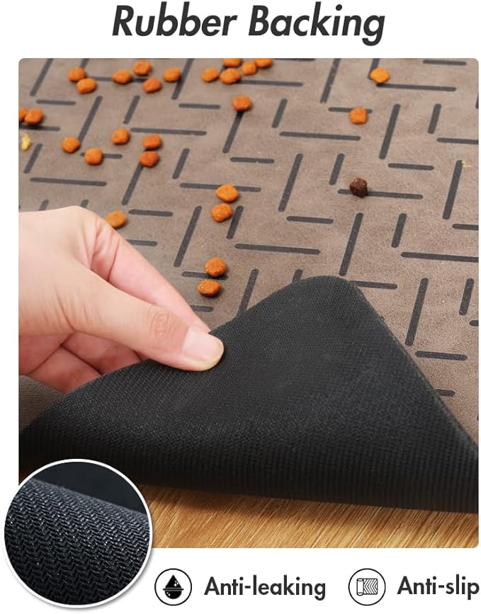 MontVoo-Absorbent Pet Feeding Mat-No Stains Quick Dry Dog Mat for Food and Water Bowl-Rubber Backing Dog Food Mat Dog Water Dispenser Mat-Dog Accessories Pet Supplies-Dog Water Bowl for Messy Drinkers