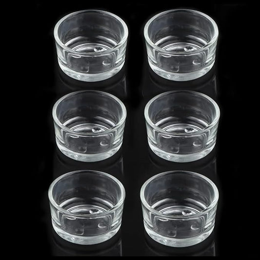 6 Pcs Glass Reptile Feeding Bowl Food Basin Tray Container Water Dish Cup for Small Reptile Lizard Spider Corn Snake Scorpion Centipede Crickets