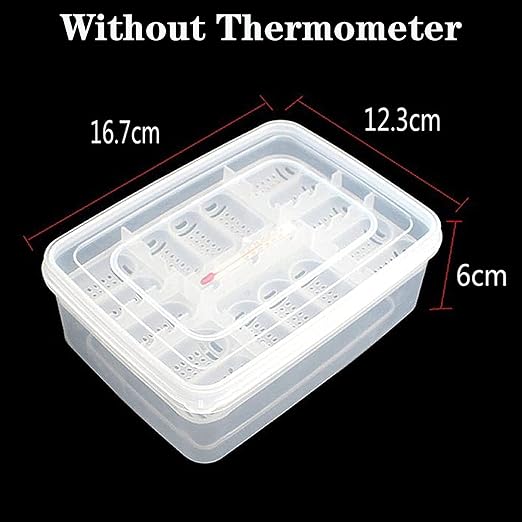 Reptile Egg Incubator Professional Hatcher Hatching Box Case Tray Plastic Breeding Incubator for Hatching Snake,Lizards, Reptiles,Gecko(16 Slots Without Thermometer)