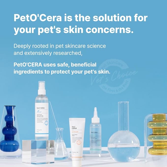 PetO’Cera Cat Shampoo | All-in-one Cat Shampoo | Hypoallergenic Itch Relief &Moisturizing | Veterinarian Approved and Formulated Shampoo for Cats (1 Bottle (10.1oz))