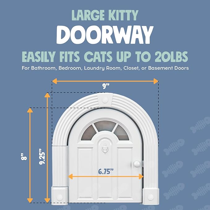 Cat Door Interior Door - No-Flap Cat Door for Interior Door, Cat Door Interior Door for Cats Up to 20 lbs, Easy DIY Setup, Secured Installation in Minutes, No Training Needed…